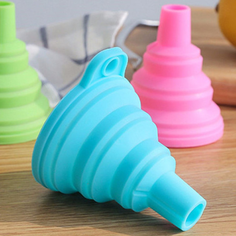 Creative Folding Mini Telescopic Funnel Kitchen Supplies Silicone Funnel Household Liquid Dispenser Oil Pot Funnel Wine Leakage