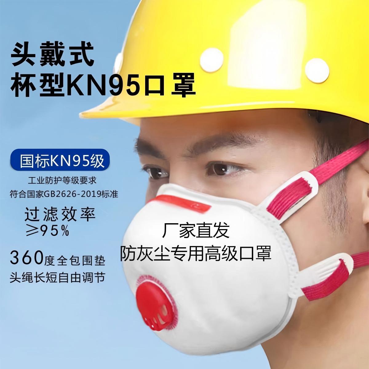 Cross-Border Exclusive Ffp3 Cup Type Kn95 Dust Mask with Breathing Valve Head-Mounted Dust-Proof Mask with Filter