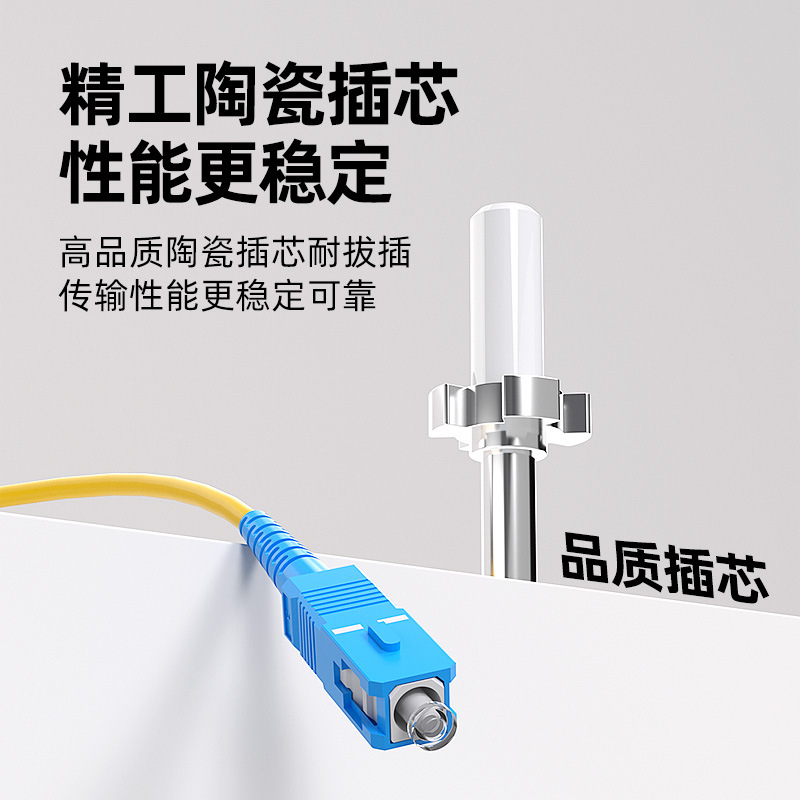 Rihai Kexin Factory Direct Sales Sc-Sc Fiber Optic Jumper Single-Mode Single-Core Square to Square Telecom-Grade Sc-Fc-Lc-S