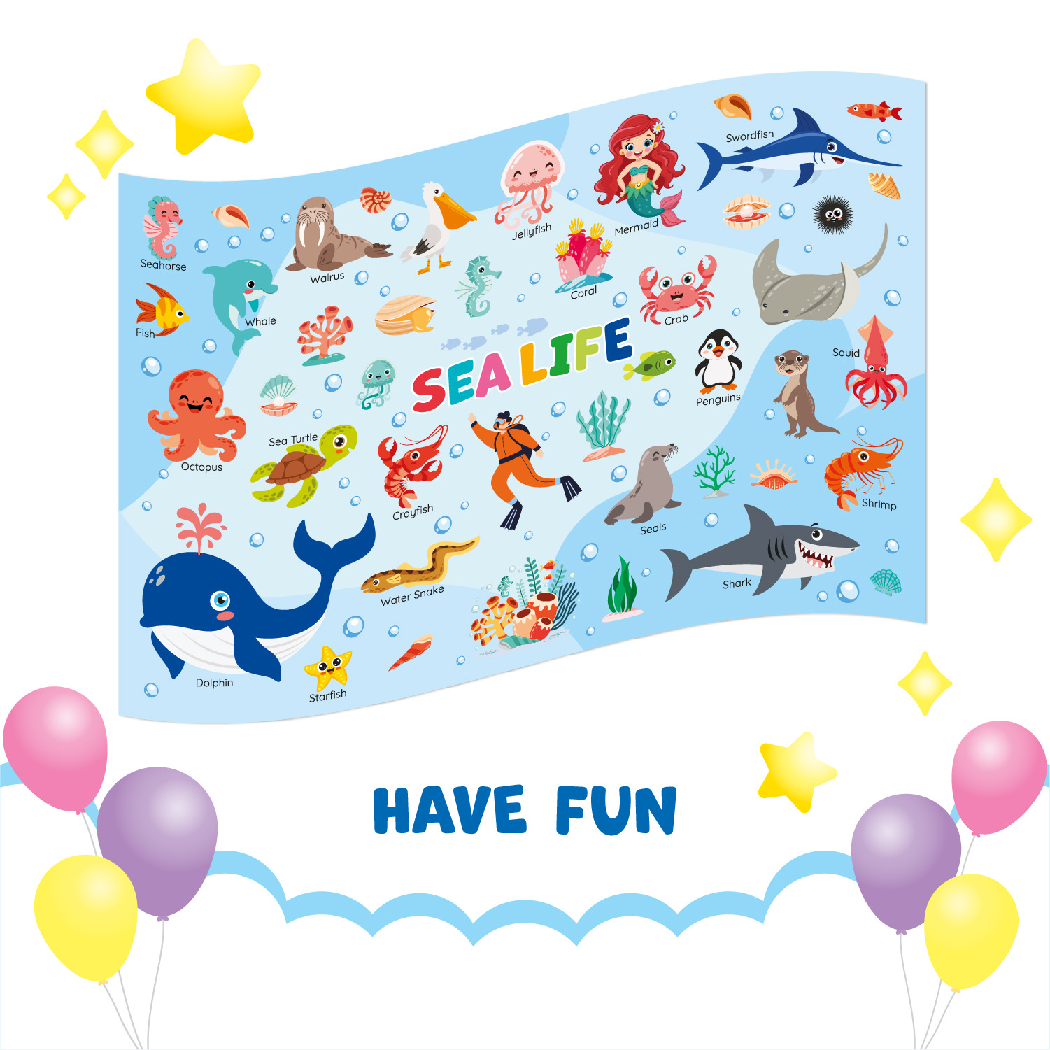 Children's Disposable Placemats Are Suitable for Infants and Toddlers Early Education Enlightenment Learning English Decoration Food Grade