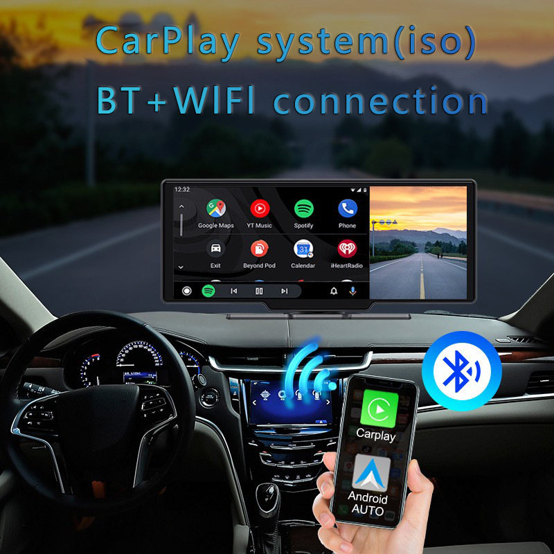 New 10.25inch Smart Screen Bluetooth Android 14 Central Control Screen Driving Recorder Carplay Navigation