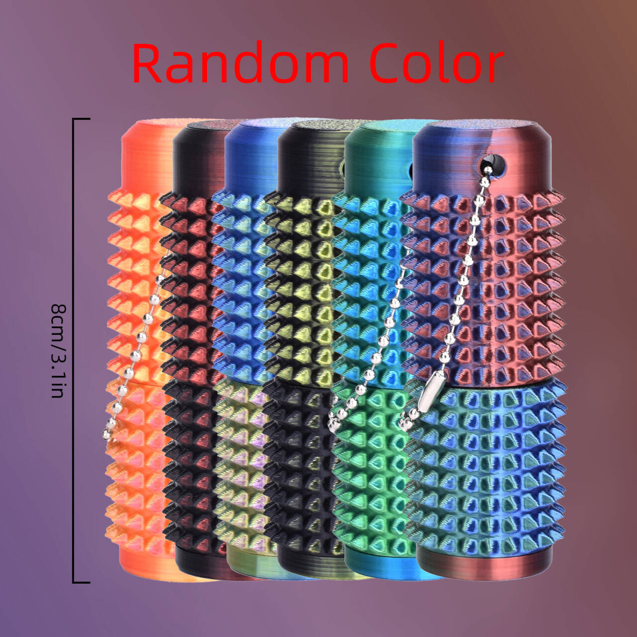 Temu Cross-Border Popular 3D Printed 3D Printed Ornaments Decompression 3D Printed Toy Keychain Spiked Small Grip