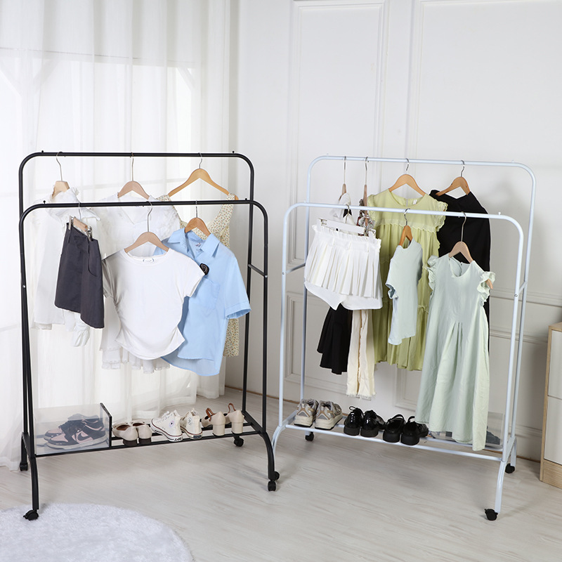 Вешалка для одежды и шляп в спальне, простой вешалка от пола до пола, двойная вешалка для одежды, полка для показа одежды в гостиной