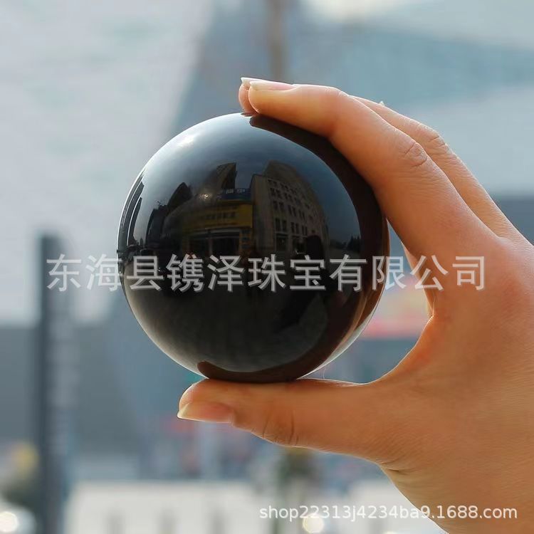 Natural obsidian black crystal ball ornaments 2 to 20cm in stock direct selling raw stone polished ornaments