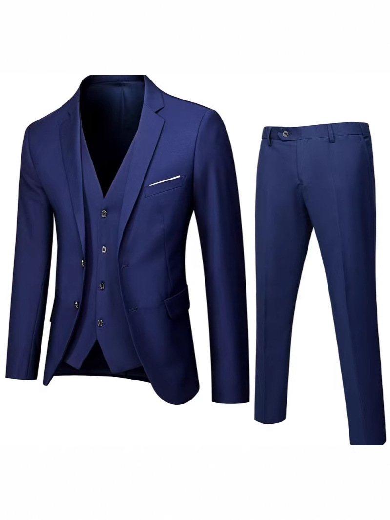 (Customization Consultation) Cross-Border Export Custom Suit Set Men's Suit Vest Men's Three-Piece Suit