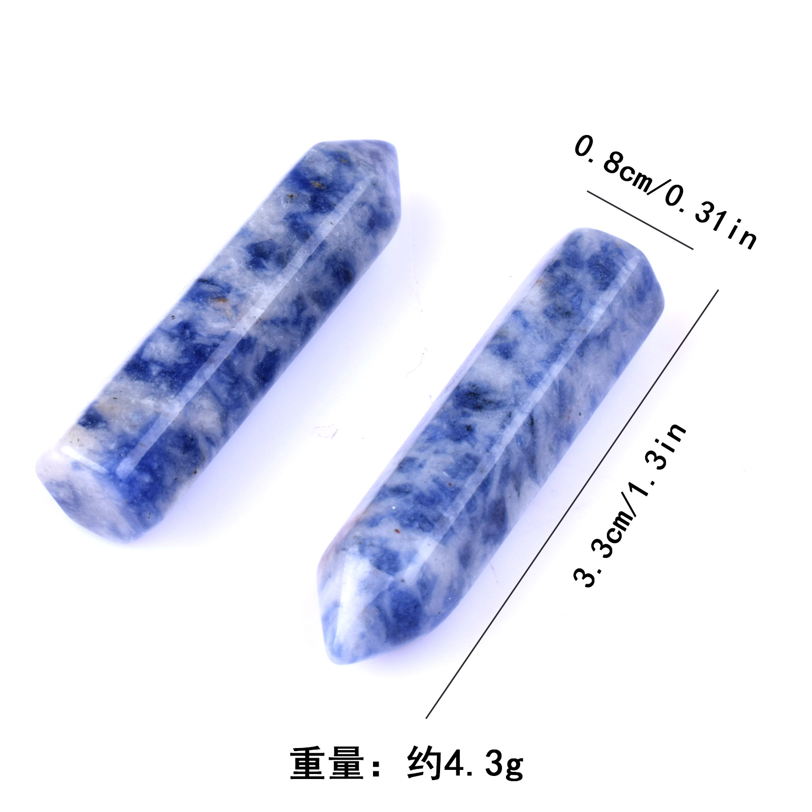 Natural Stone Single-Point Hexagonal Column Raw Ore Ornaments Gemstone Crafts Crystal Jewelry Hexagonal Prism Supply Cross-Border 33mm