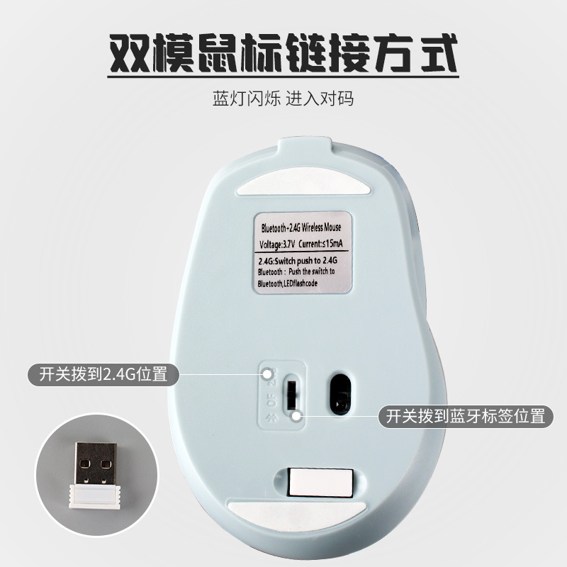 Stepping into Direct Supply Wireless 2.4G/Dual Mode Bluetooth Notebook Desktop Business Office Macaron Mouse