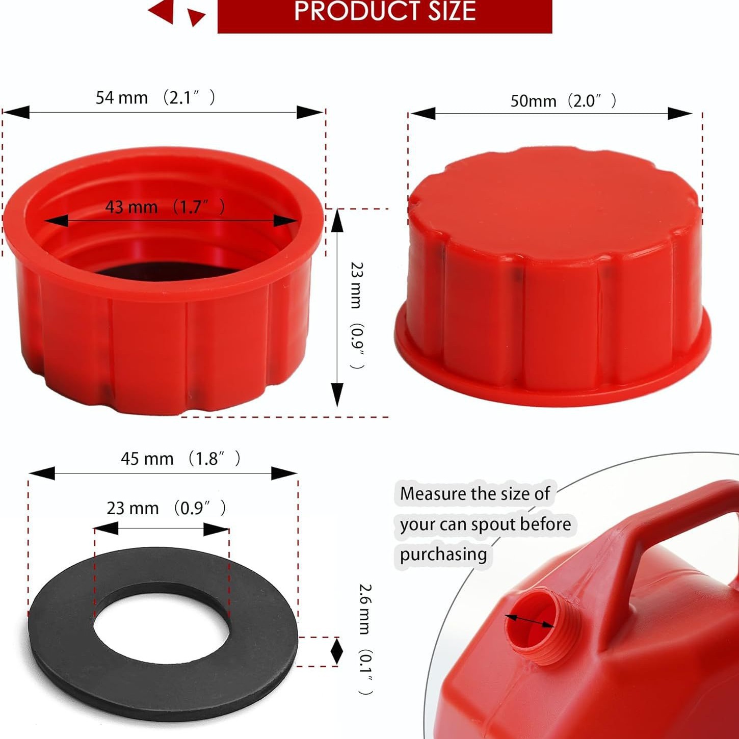 Amazon Hot Sale Gas Tank Cap Coarse Thread - 1/2/3/5 Gallon Gas Tank Neutral Replacement Parts Accessories