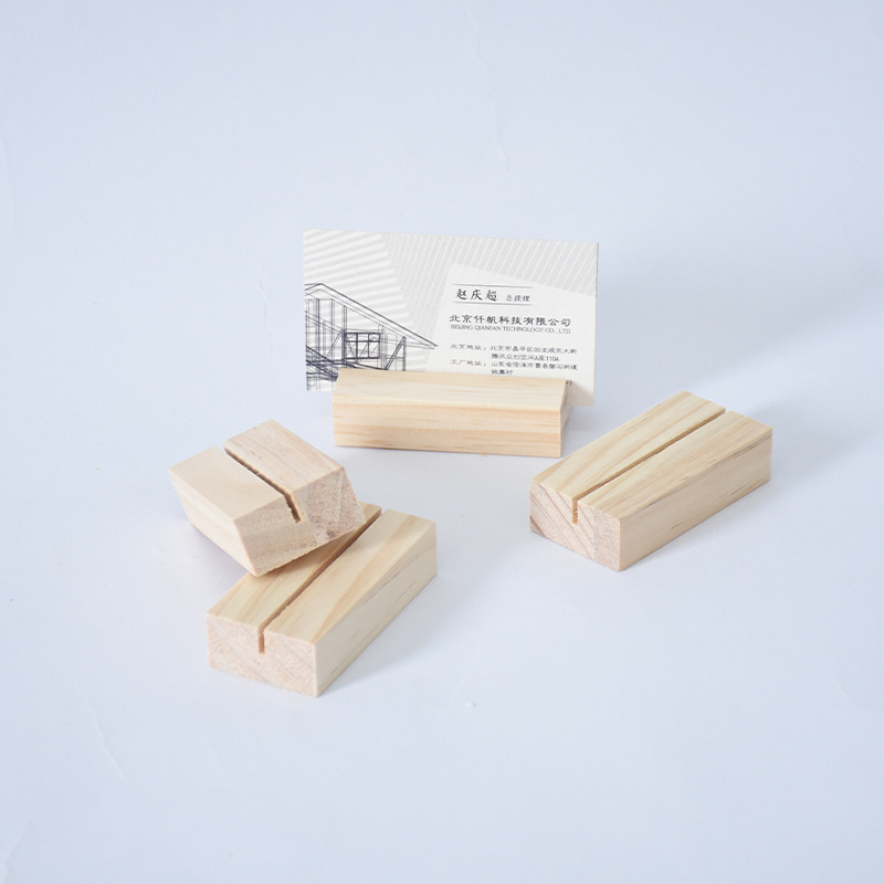 Card solid wood base card holder postcard calendar stand Beech pine calendar seat calendar menu decoration