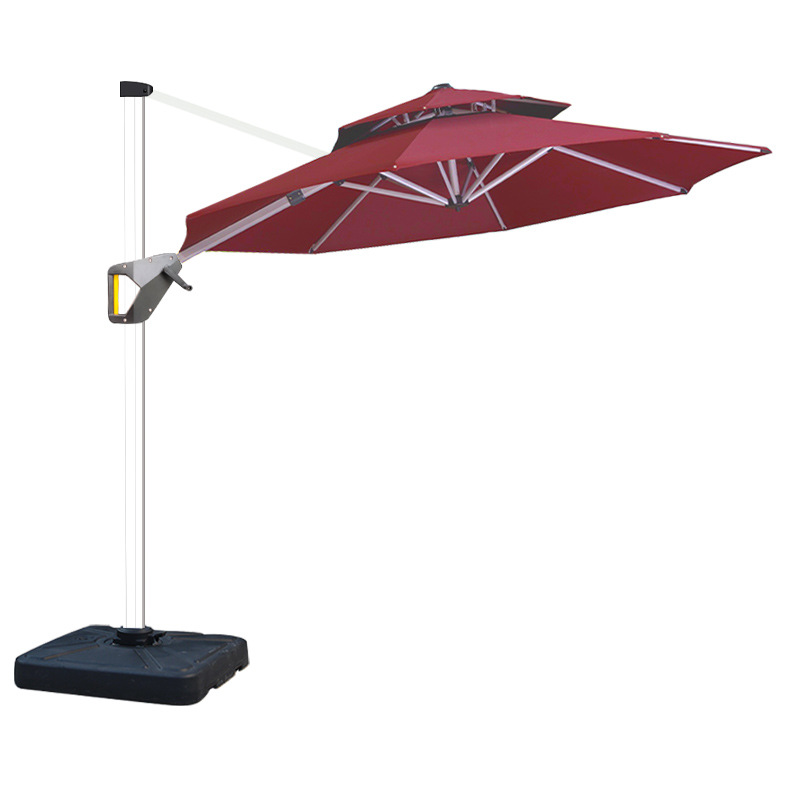 Solar Dual-Purpose Camping Awning Bold Coffee Shop Outdoor Courtyard Parasol Stall Commercial Large Sun Umbrella