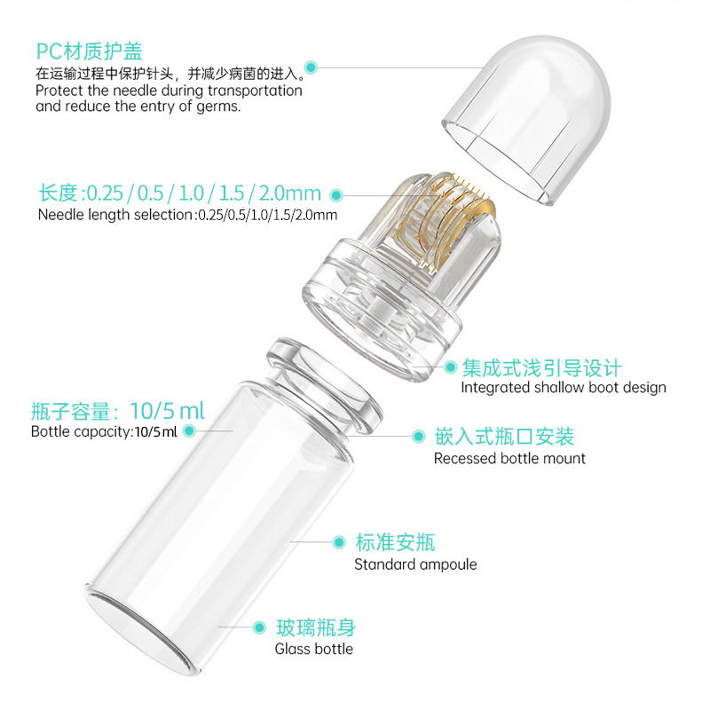 Beauty Gold Needle roller Lanury roller Microneedle roller 64 Needles 64 Needles Water Soluble Needles Portable Manual