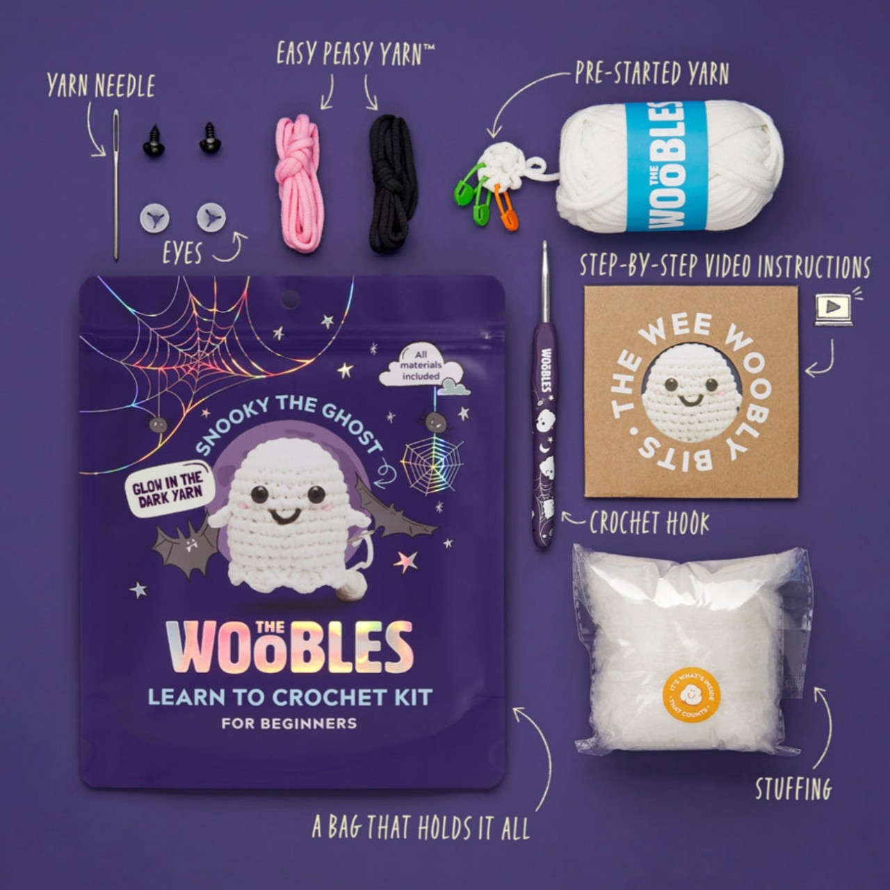 Cross-Border Hot Selling DIY Knitting and Crocheting Halloween Material Package Set English Video Tutorial