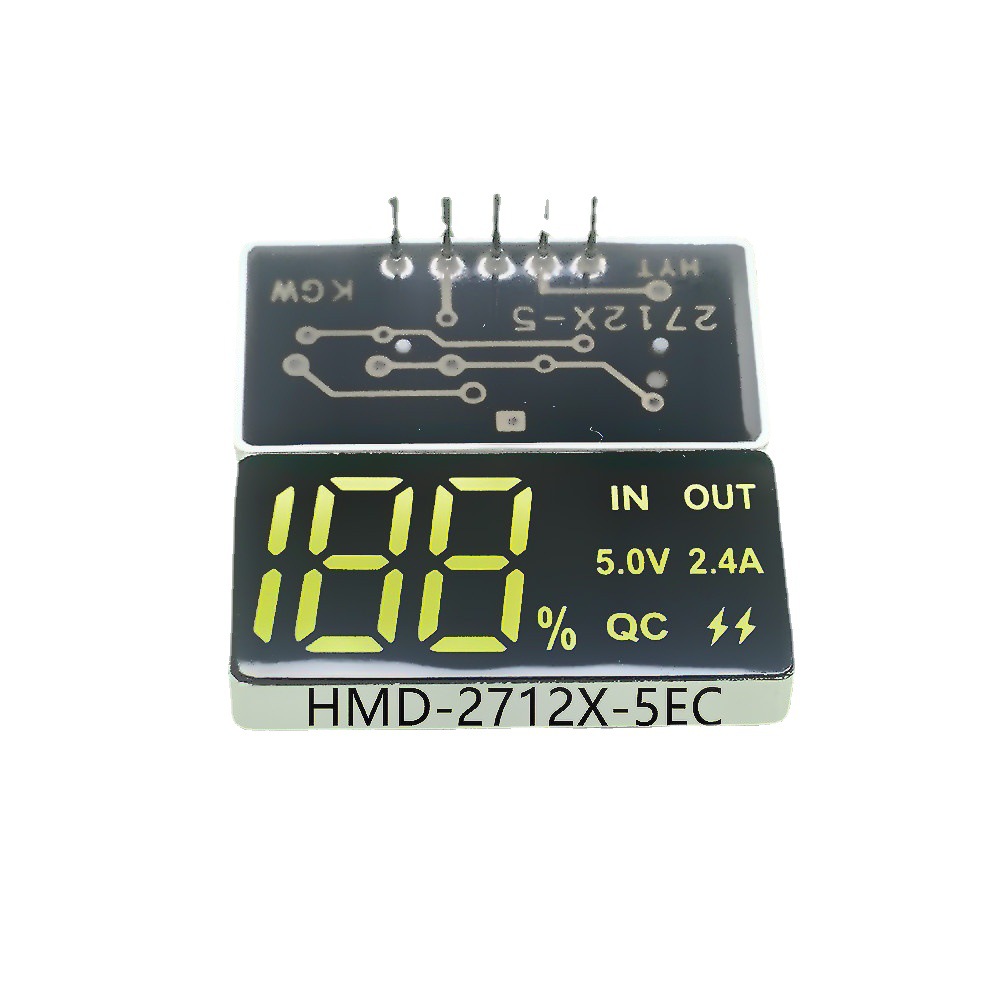 Manufacturers supply mobile power LED digital tube three-position 5-foot white green light charging treasure digital screen 0.56-inch