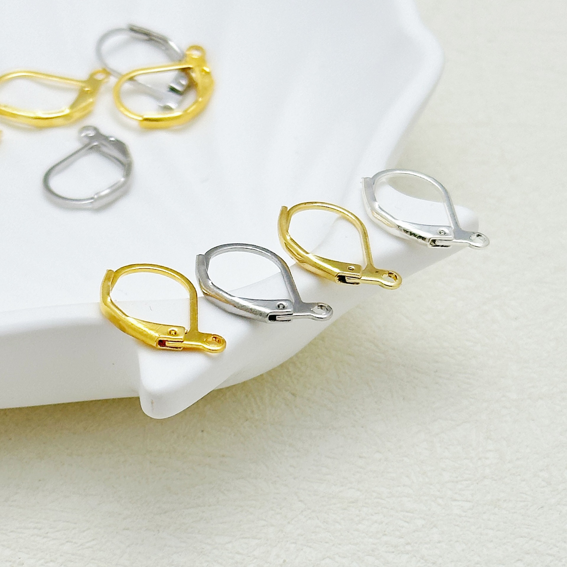 DIY ювелирные аксессуары, чистое железо, пружинные D-образные французские крючки для ушей, серьги, эластичные крючки.