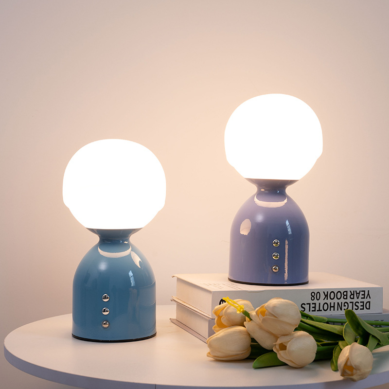 Cross-Border Creative Decorative Table Lamp, Ambient Light, Simple Modern Bedroom Study Night Light, Touch Dimming Rechargeable Table Lamp