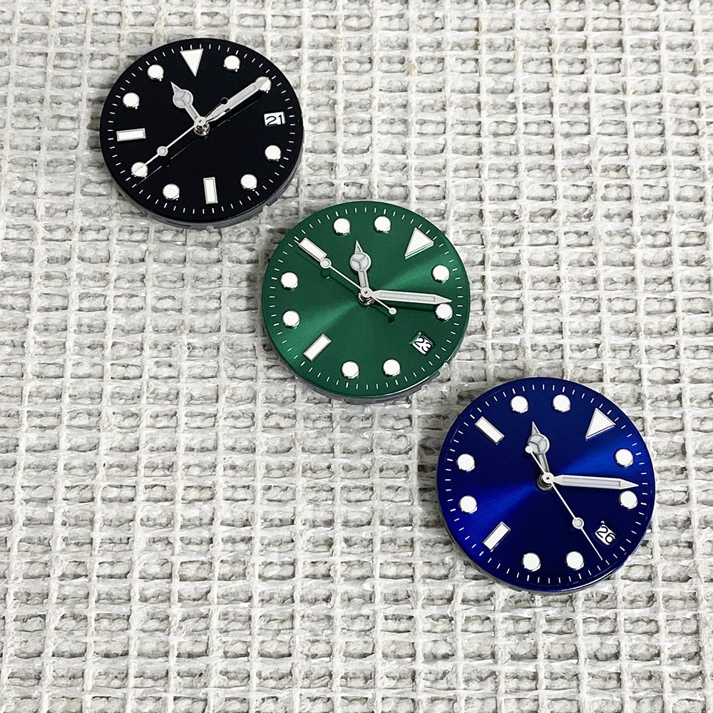 29mm Markless Dial Pattern Blue-Green Luminous Suitable for Nh36/Nh35 Movement Watch Modification Accessories