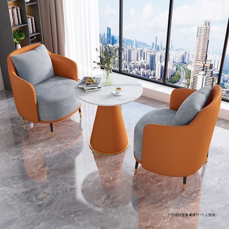 Business Reception Sofa Coffee Table Combination Hotel Lobby Light Luxury Leisure Light Luxury Hotel Rest Area Negotiation Table and Chairs