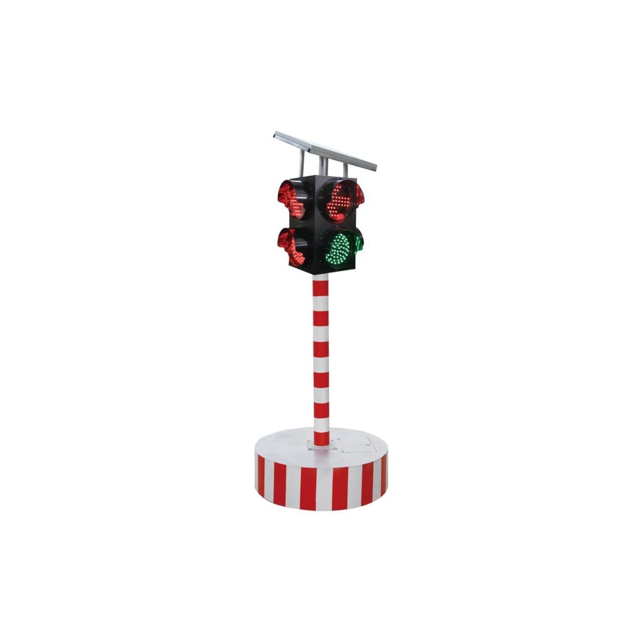 Factory Direct Sales Intersection Warning Light Four-Sided Signal Light Solar Traffic Light