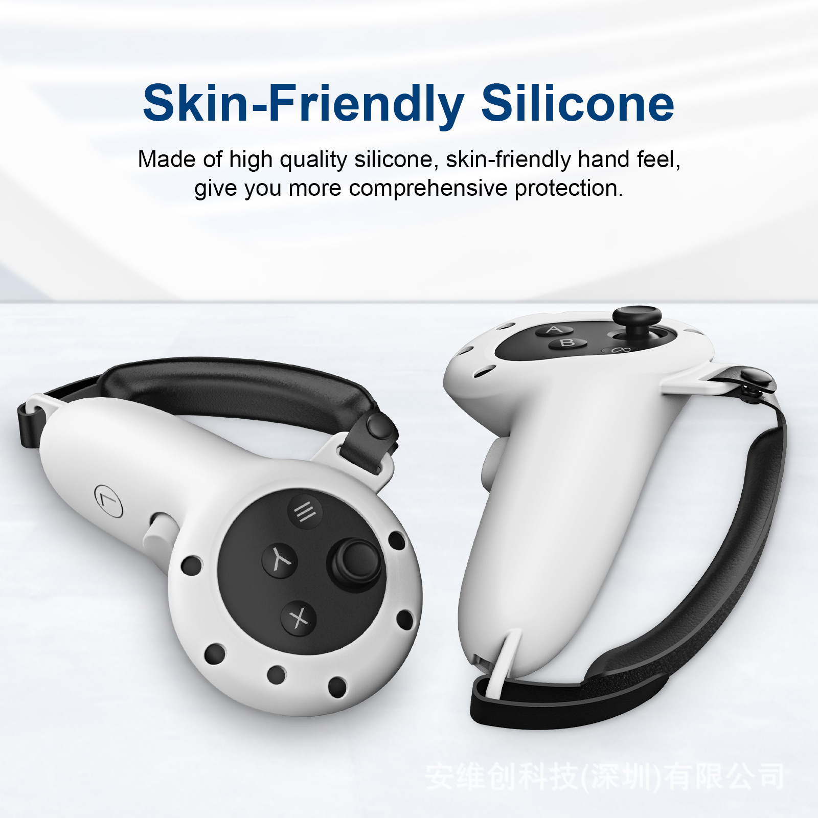 Meta Quest 3S Handle Anti-drop Anti-collision Anti-slip Anti-sweat Leather Silicone Protective Cover VR Accessories