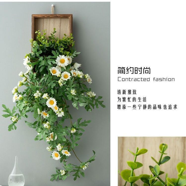 Entrance Corridor Wall Hanging Indoor Tv Wall Living Room Wall Hanging Wall Hanging Artificial Flower Daisy Fake Flower Vine