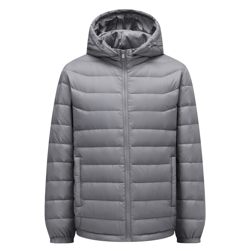 Lusen Hao [Основная рекомендация] Унисекс осенне-зимняя легкая куртка с капюшоном из 90% утиных пухов с отчетом