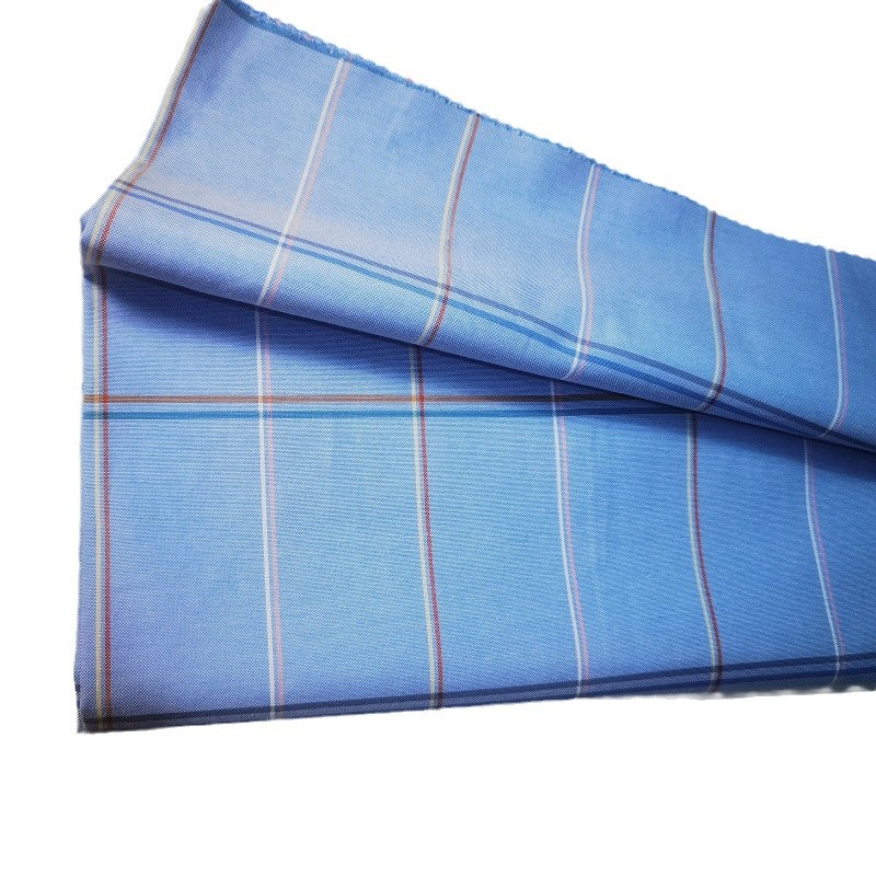 Cvc60 Cotton Oxford Textile Casual Men's and Women's Short-Sleeved Shirt Fabric School Uniform Plaid Shirt Fabric