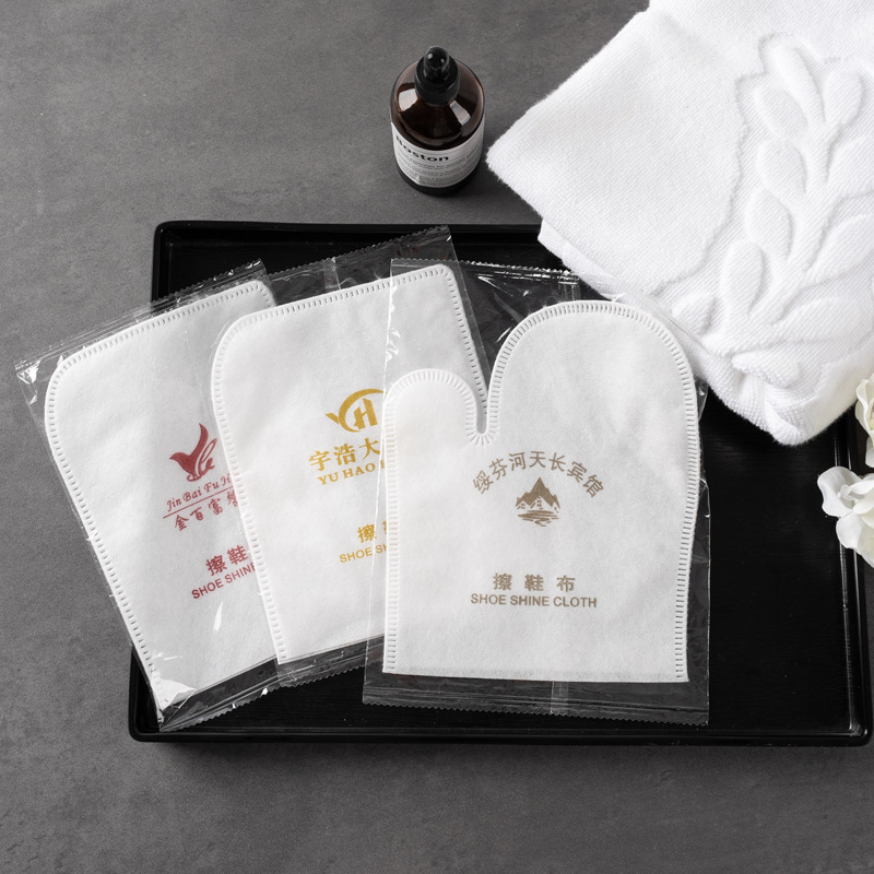 Hotel Room Special Disposable Pass-Through Plush Light Board Shoe Polishing Cloth Hotel Supplies Household Rag Customization