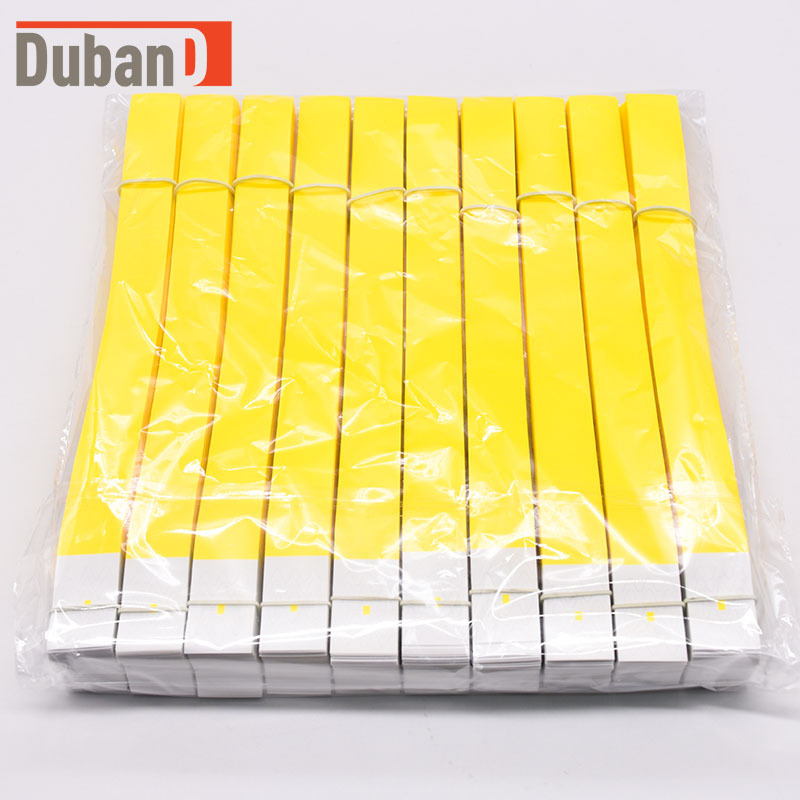 Factory Direct Sales Disposable Waterproof and Anti-Counterfeiting Synthetic Paper Bracelet Wristband Fluorescent Color Children's Paradise Ticket Wristband