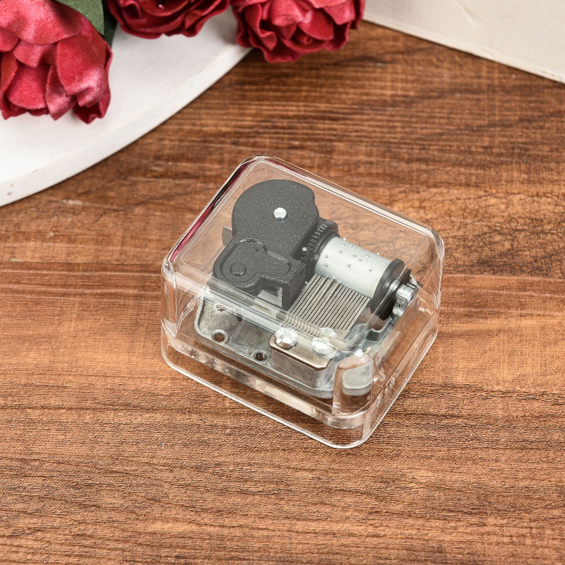 Acrylic Transparent Music Box Ordinary Hand Movement Mini Music Box Creative Birthday Gift Craft Gift