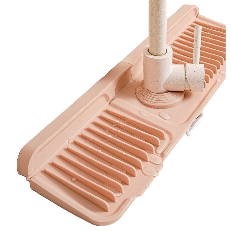 Upgraded Button Silicone Faucet Drain Mat Kitchen Sink Storage Mat Lavatory Mat