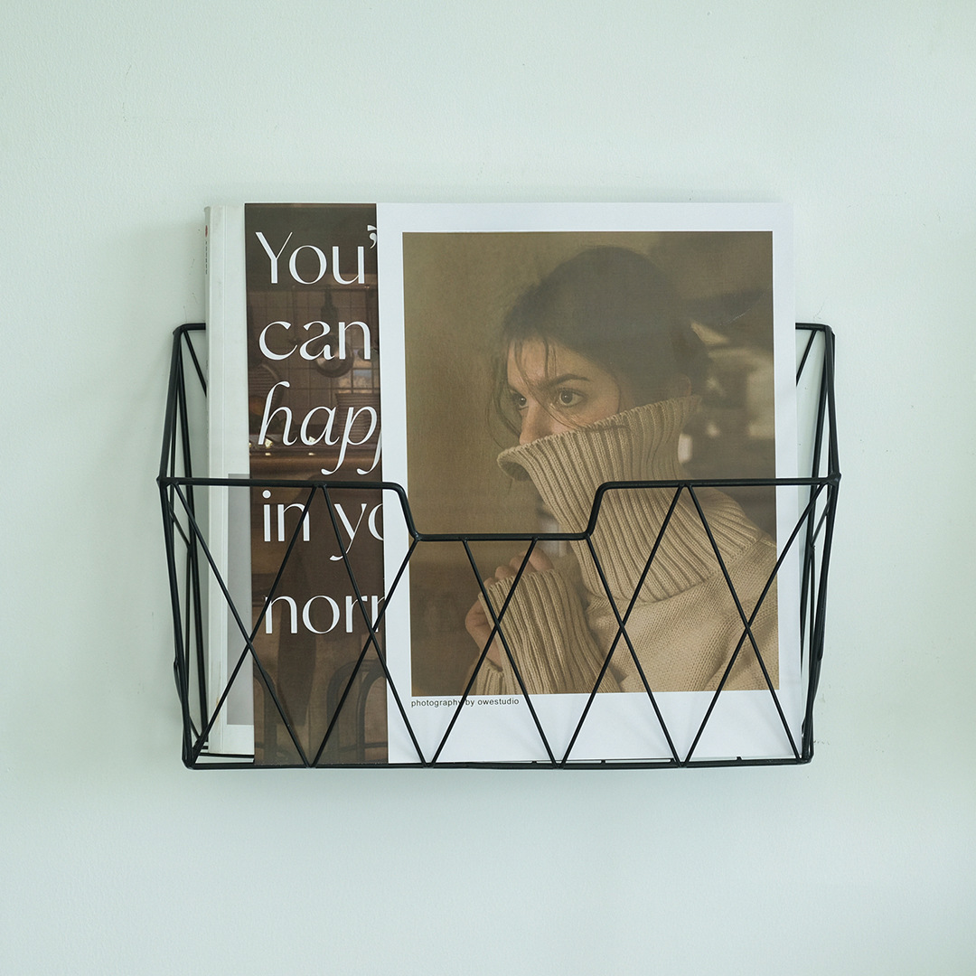 Cross-Border Wall-Mounted Bookshelf Nordic Simple Iron Art Creative Metal Craft Bookshelf Home Magazine Storage Shelf