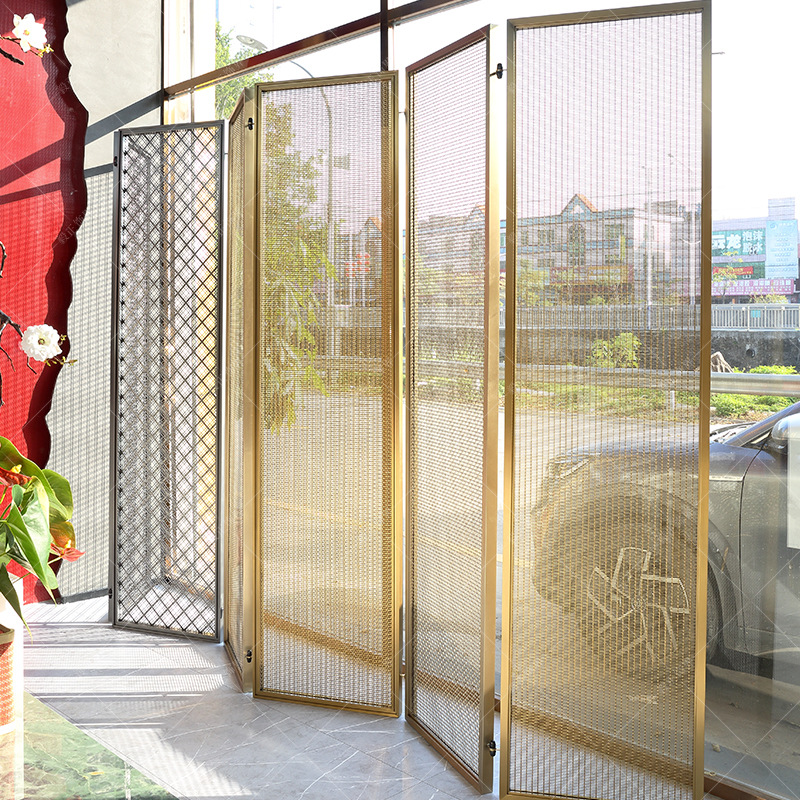 Wholesale Stainless Steel Metal Decorative Mesh Curtain Partition Screen Wind Curtain Wall Ceiling Hotel Restaurant Elevator Decorative Mesh