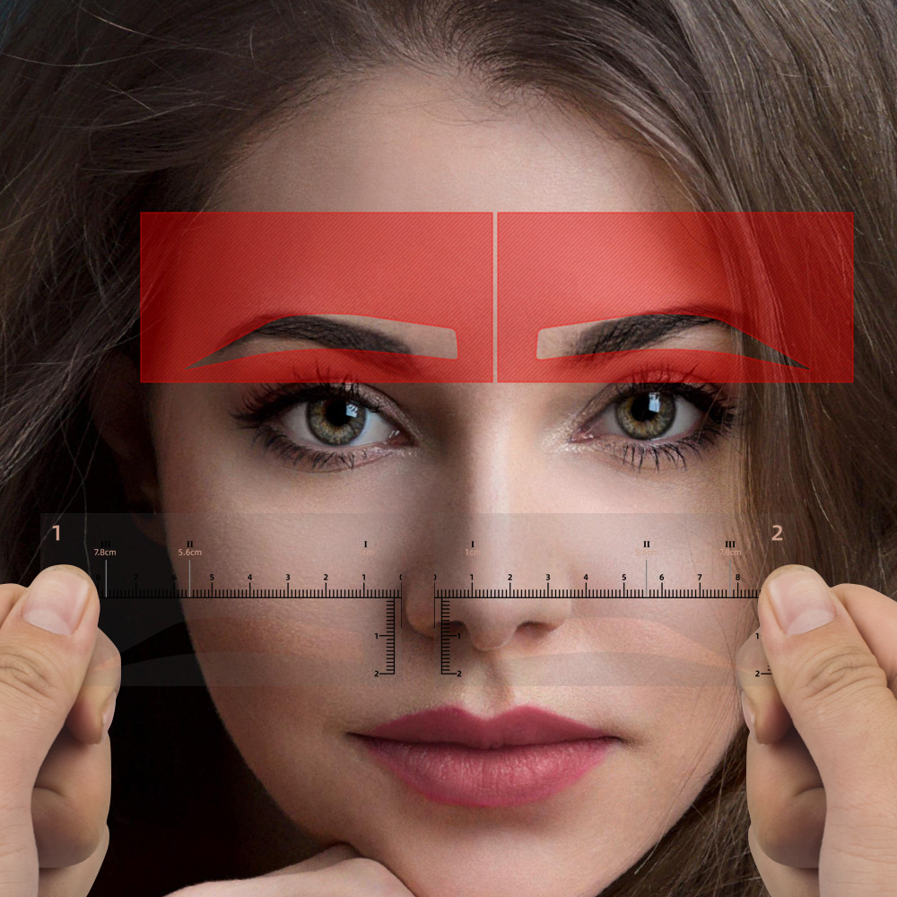 Cross-Border Wholesale Tattoo Simulation Detachable Eyebrow Stickers Makeup Tools Eyebrow Drawing Practice Auxiliary Set