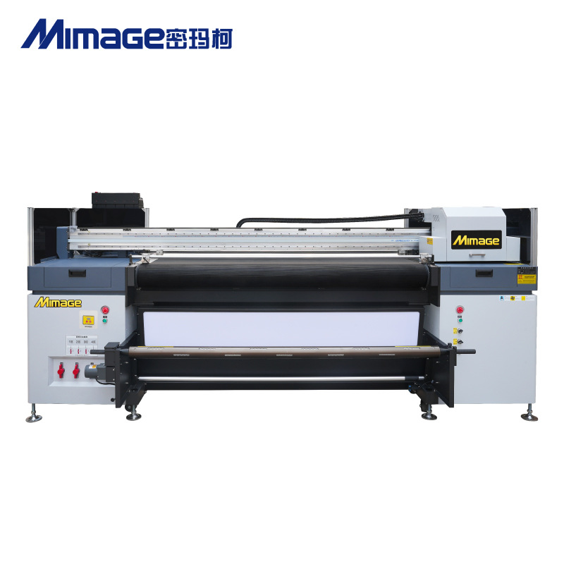 Mimage High-Precision Color White Mesh Belt Uv Roll Machine High-Speed Glass Soft Film Printer 1.8m Double Heads