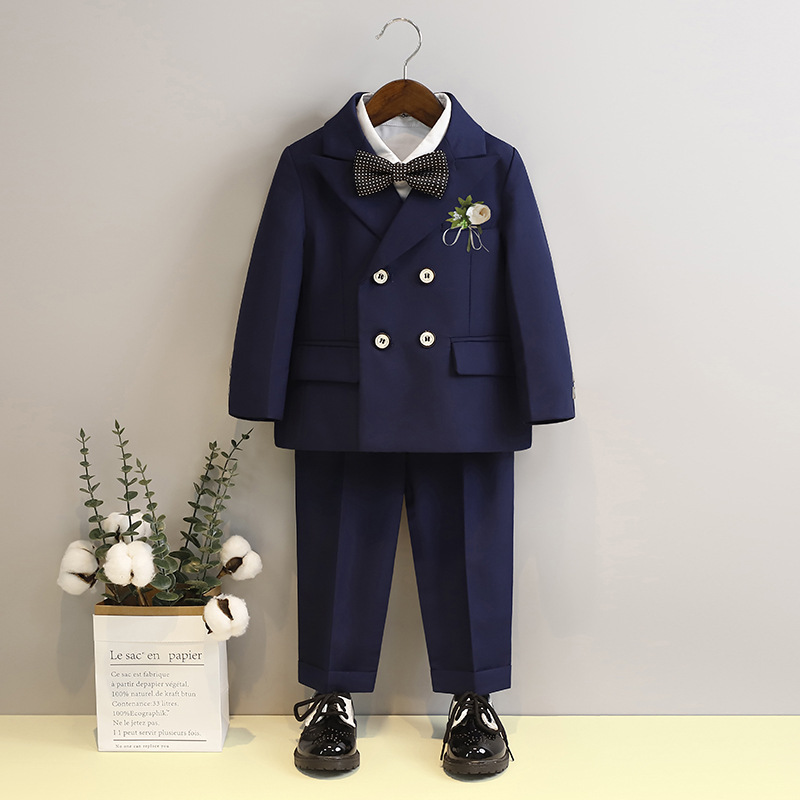 Boys' Small Suit Suit 2023 Spring Children's Photography Catwalk Suit Little Flower Girl Wedding Banquet Costume