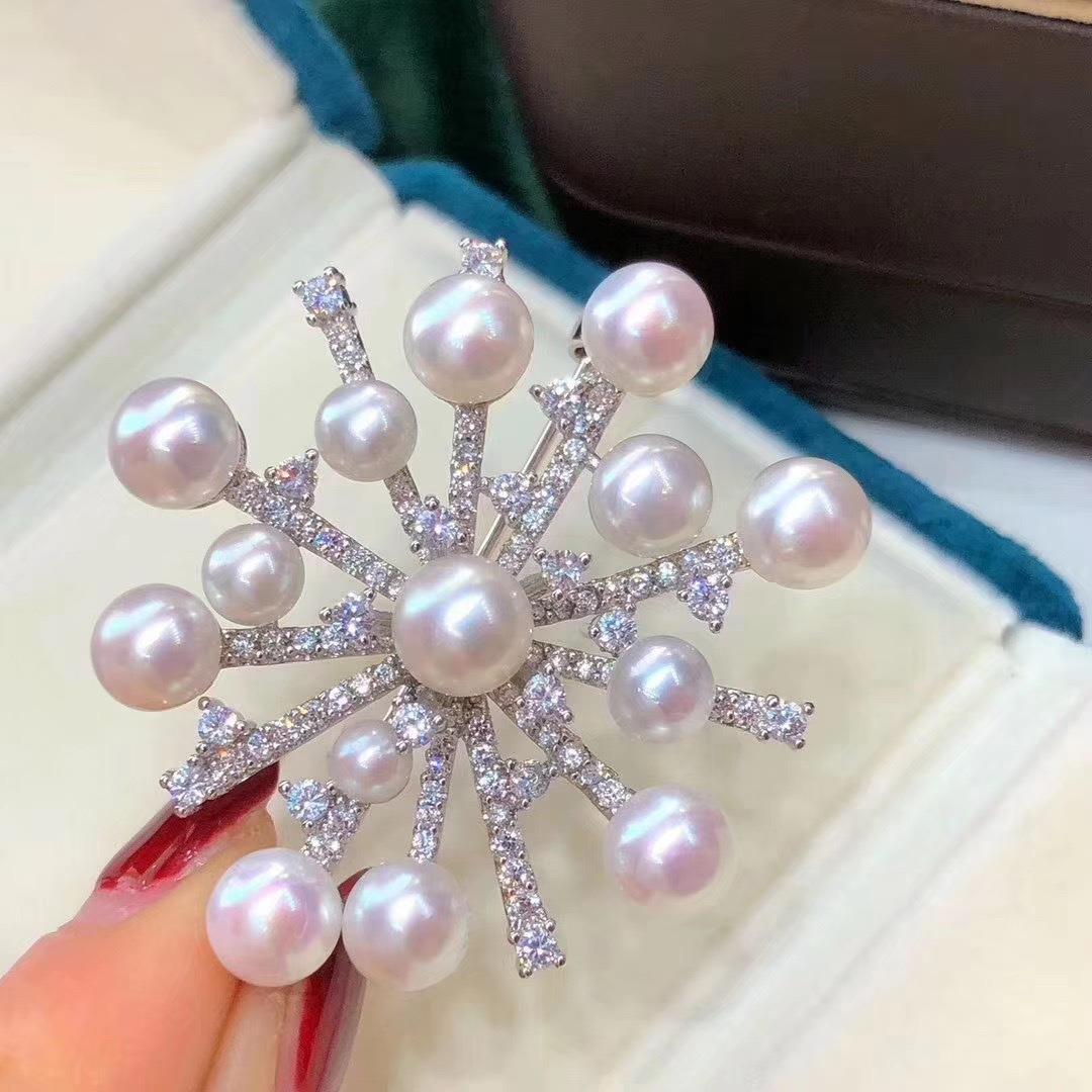 Autumn New Freshwater Pearl Brooch Bow Corsage High-End Pin Classy Design Anti-Exposure Buckle Ins