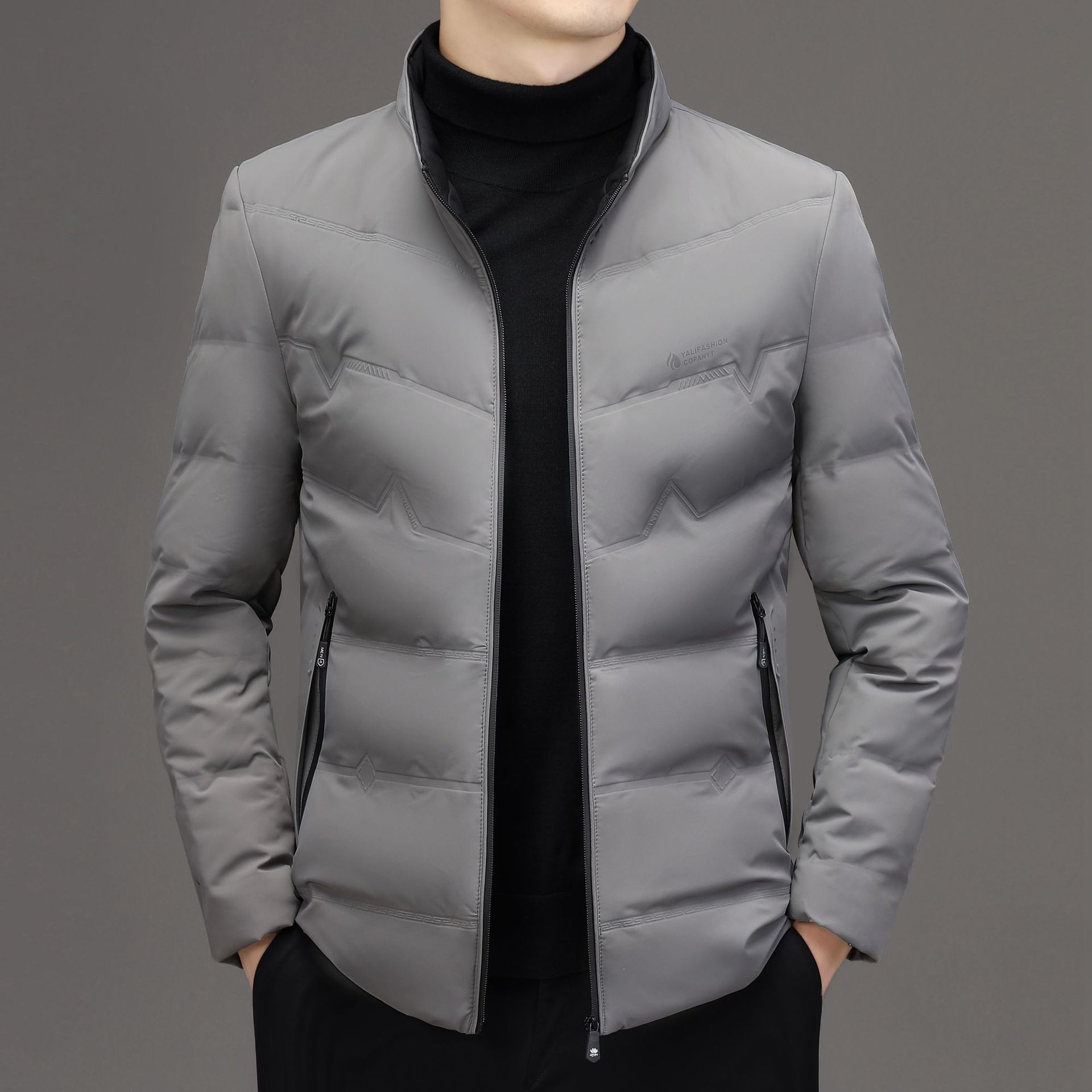 2025 Winter New Stand Collar White Duck down Men's down Jacket for Young and Middle-Aged Men, Thickened, Warm, Casual, High-End Coat for Men