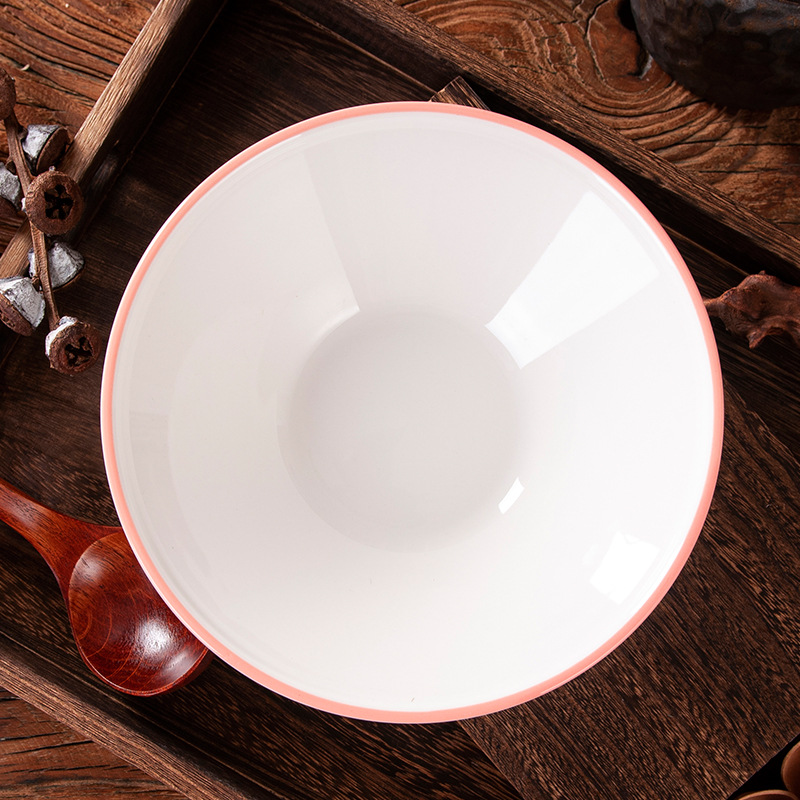 Cross-Border Amazon Aliexpress Internet Celebrity Noodle Soup Bowl Restaurant Home Tableware Bowl Simple Porcelain Bowl Drop Shipping