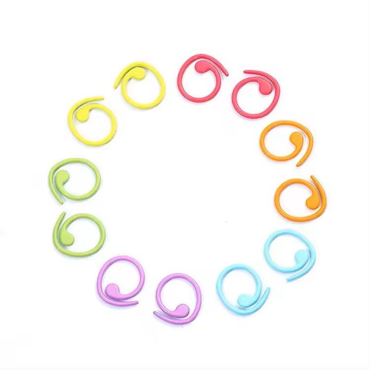 Crochet Loop Needle Color Metal Mark Buckle Spiral Metal Paint Mark Buckle Knitting DIY Tools