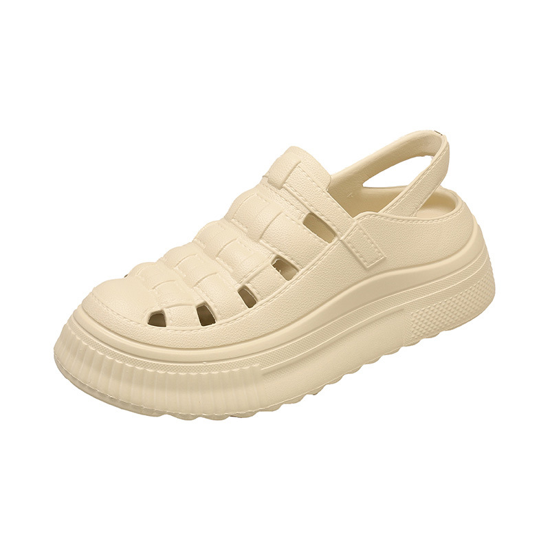 Hollow out casual sandals women's outdoor wear 2024 summer new fashion all-match muffin thick-soled increased non-slip women's shoes