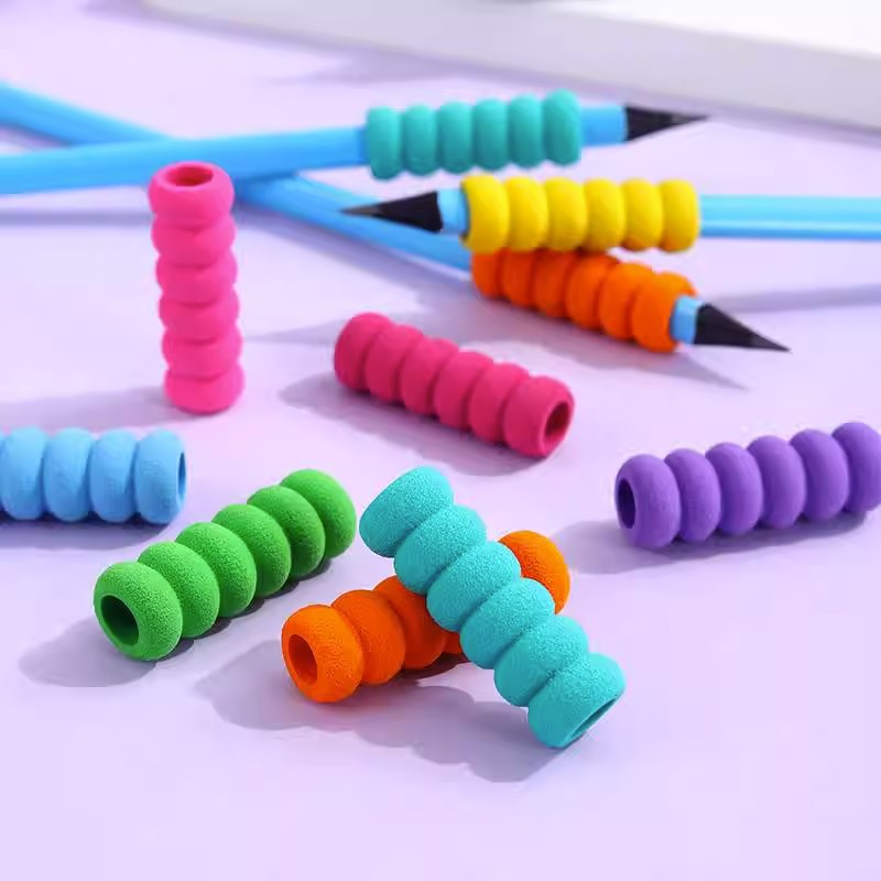 Comfortable Sponge Student's Pencil Grip Set for Kindergarten Baby's Learning Posture Soft Glue Pencil Set Correcting Pen Holding Posture