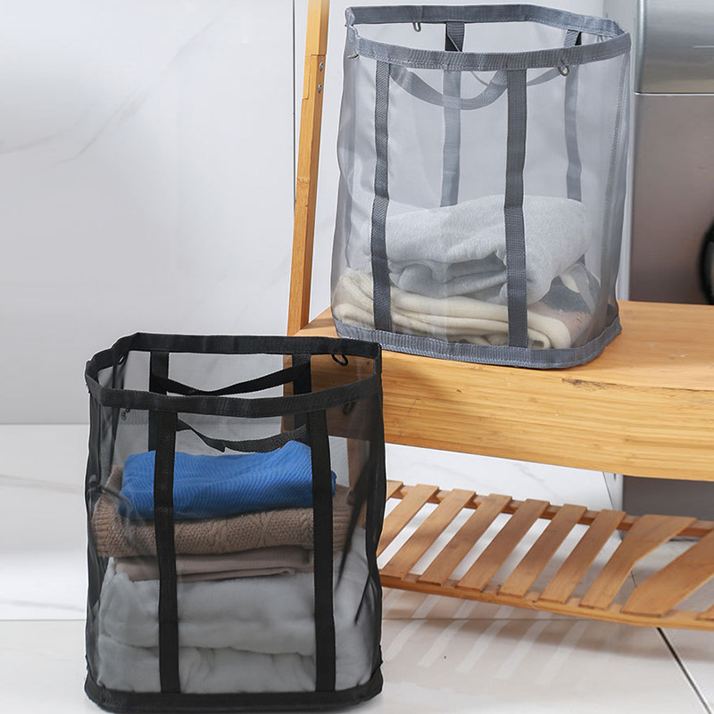 Dirty Clothes Basket Household Large Capacity Foldable Dirty Clothes Basket with Handle Ins Clothes Toy Portable Mesh Storage Basket