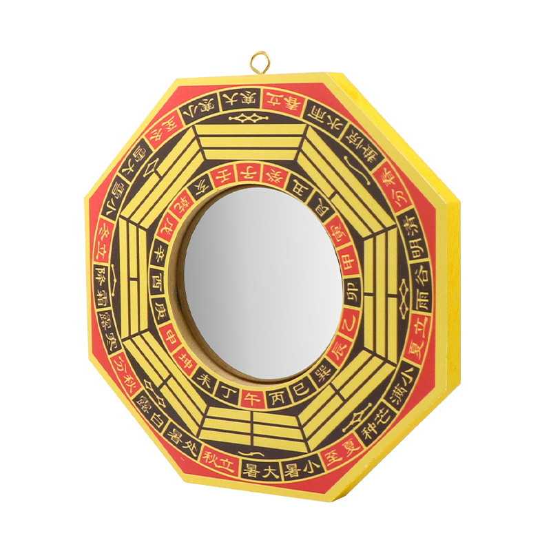 Eight-Trigram Mirror, Concave and Convex Mirror, Wooden Indoor and Outdoor Door and Window Auspicious Ornaments, Hanging Decorations, Crafts, Wholesale Auspicious Feng Shui