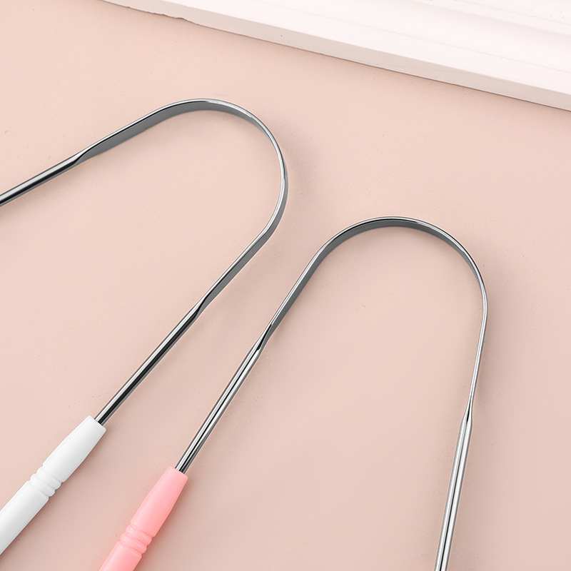 Stainless Steel U-Shaped Tongue Scraper Oral Cleaning Tool Tongue Coating Cleaner Tongue Scraper Tongue Brush Can Be Labeled