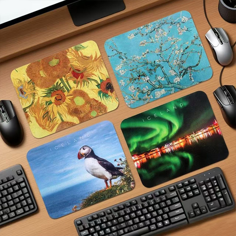 Van Gogh Oil Painting Mouse Pad Home Office Desktop Small Thickened Gaming E-Sports Keyboard Pad