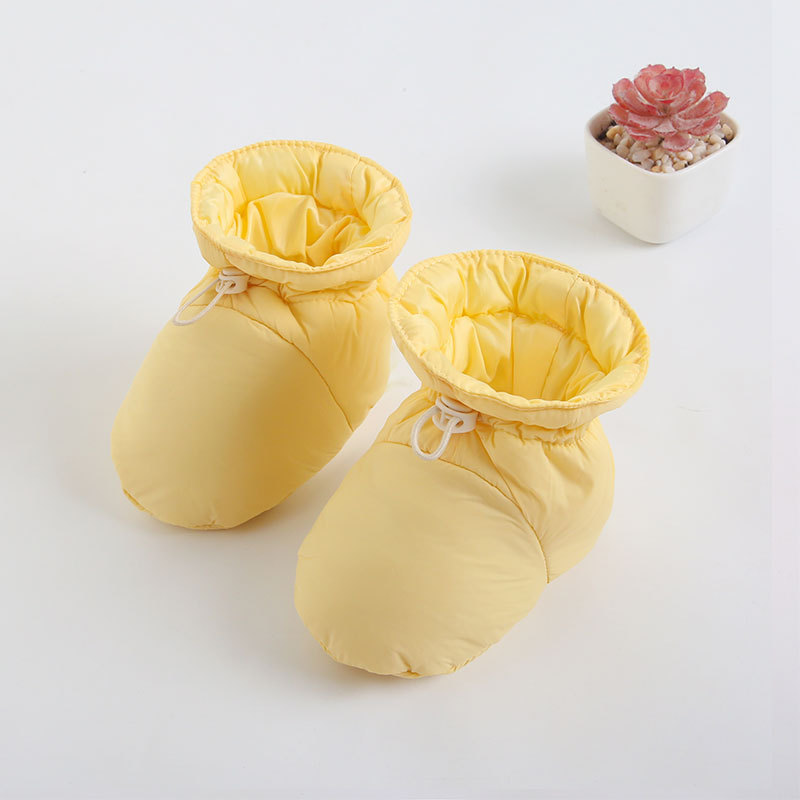 Winter New Baby Toddler Shoes Drawstring Thickened Small Cotton Shoes Baby Anti-drop Artifact