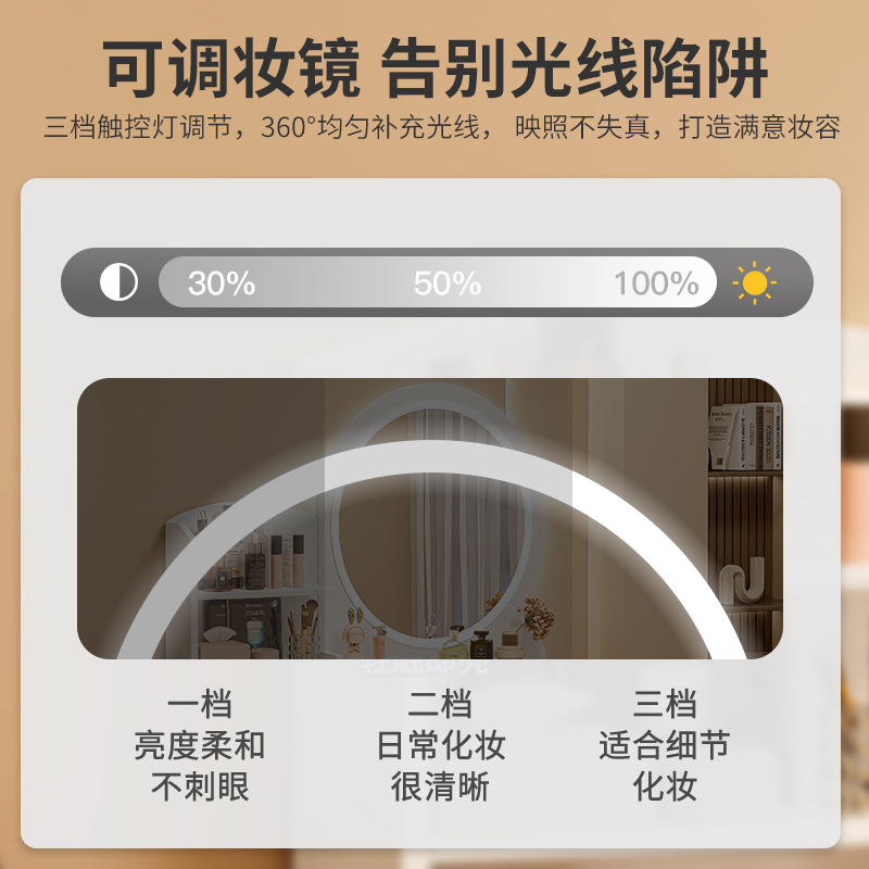 Light Luxury Bedroom Modern Simple European Style Master Bedroom Makeup Table Small Dressing Table Dressing Table Storage Cabinet Integrated