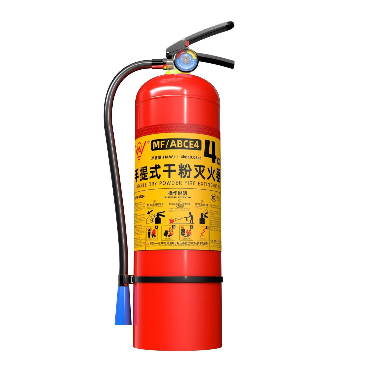New national standard 1kg2kg3kg portable dry powder fire extinguisher 4kg 5kg fire fighting equipment for household shops