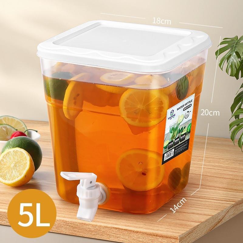 Cold Drink Bucket, Tea Bucket, Large Bucket for Milk Tea Shop, Fruit Tea Bucket, Cold Water Pitcher, Commercial Large Capacity, Household Use with Faucet