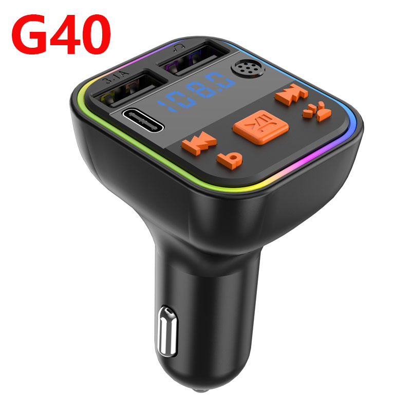 Popular Lantern Car Bluetooth Mp3 Hands-Free Player Car Fm Transmitter Type-C Bluetooth Dual USB Car Charger
